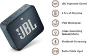 Jbl Go 2 Portable Bluetooth Waterproof Speaker With Mic Navy JBL